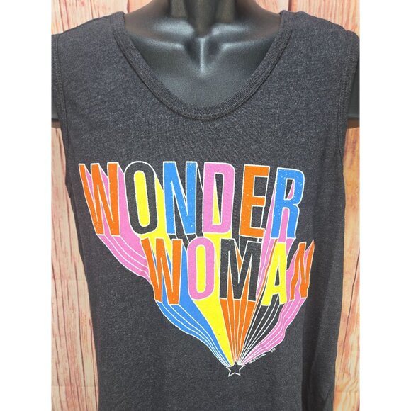 Wonder Woman Sleeveless Tank Top Small Junk Food Charcoal - Picture 3 of 7